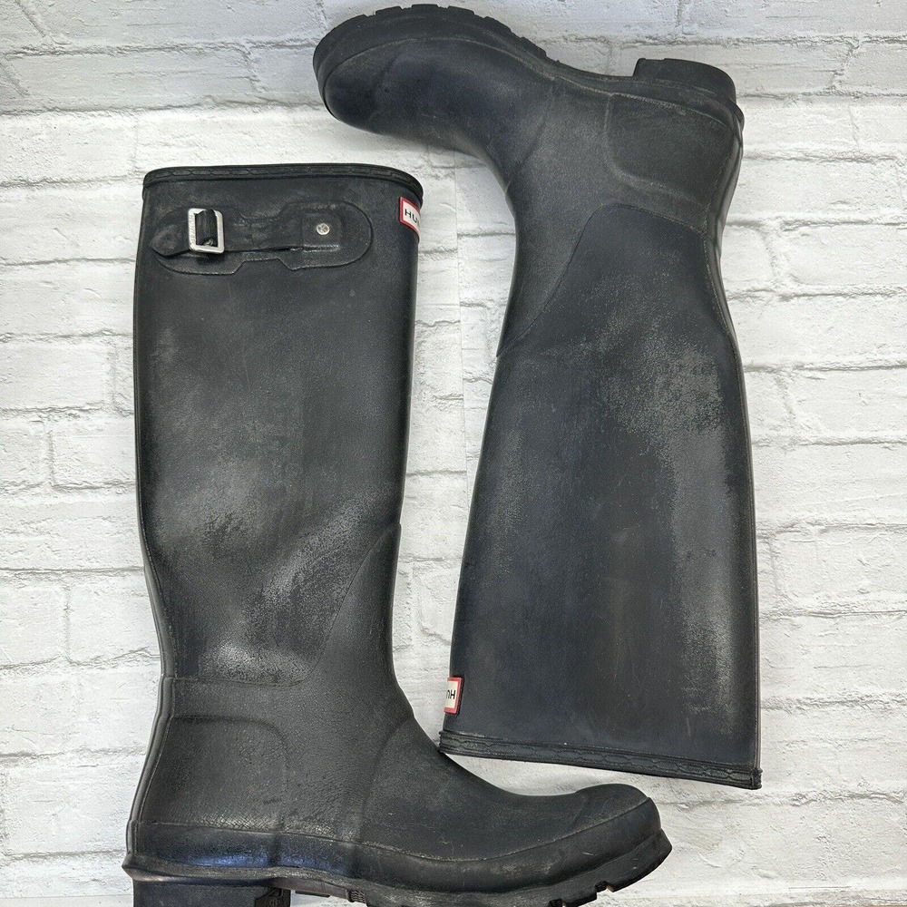 HUNTER Rain Boots Tall Waterproof Winter Slip On Pull up Women Size 9 M